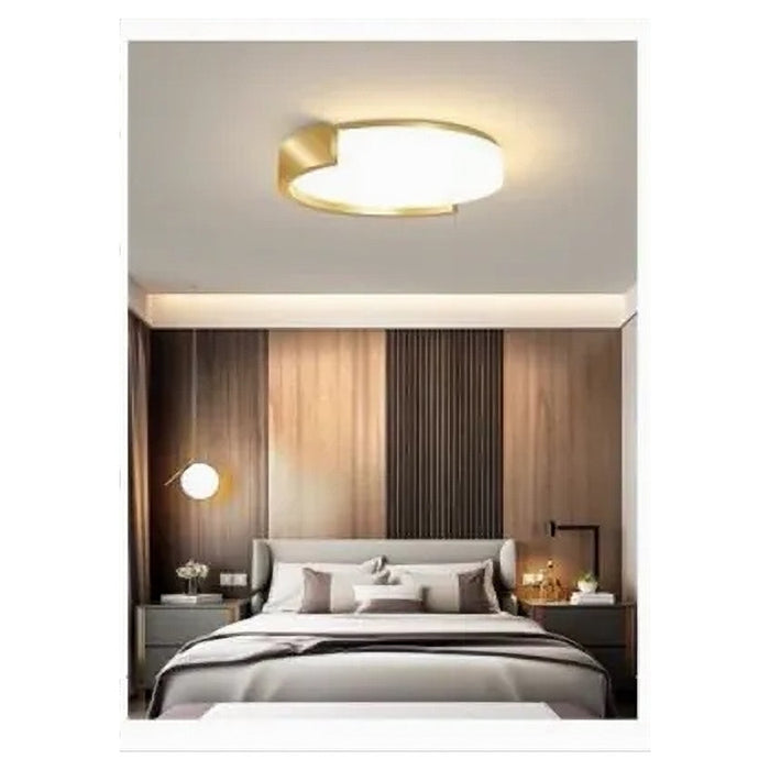 Trade Shop - Plafoniera Led 24w Cerchio Oro Design Moderno Soffitto Tonda Luce Naturale 50118         