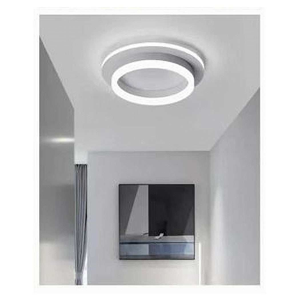 Trade Shop - Plafoniera Led 27w Tonda Cerchio Bianco Moderno Lampadario Soffitto Luce Fredda 50490         