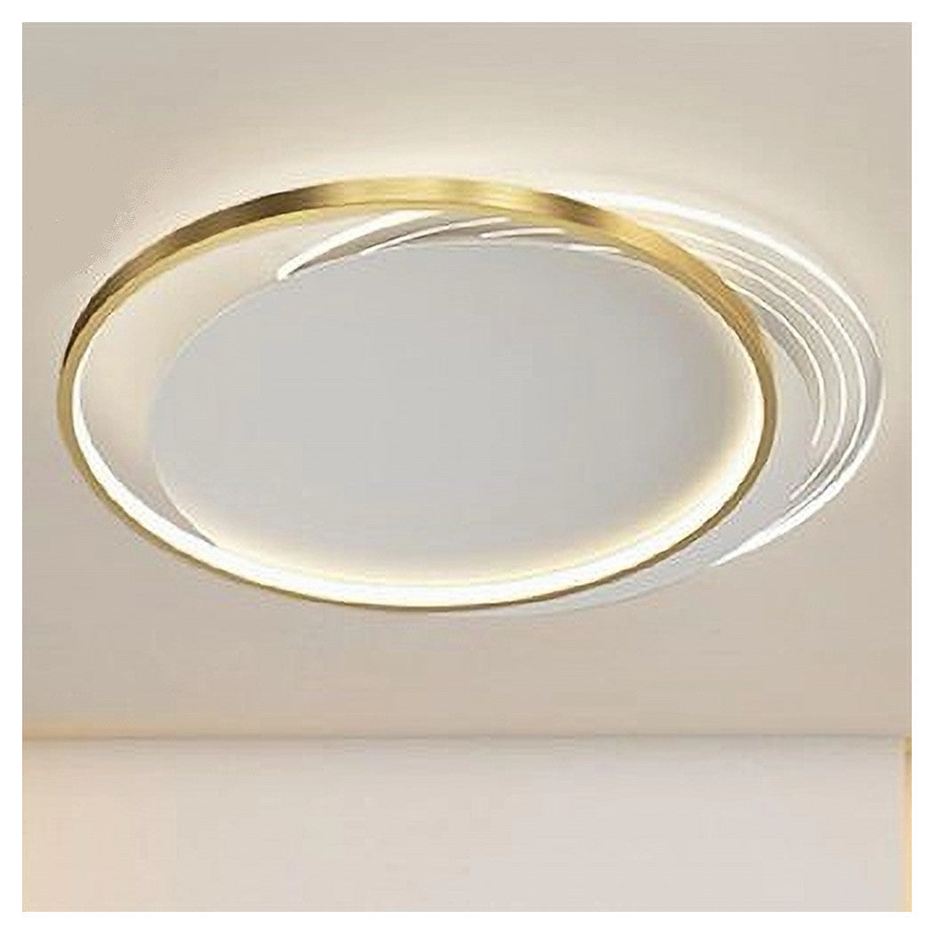 Trade Shop - Plafoniera Led 30 W Cerchio Oro Lampadario Da Soffitto Tondo Luce Naturale 70715         