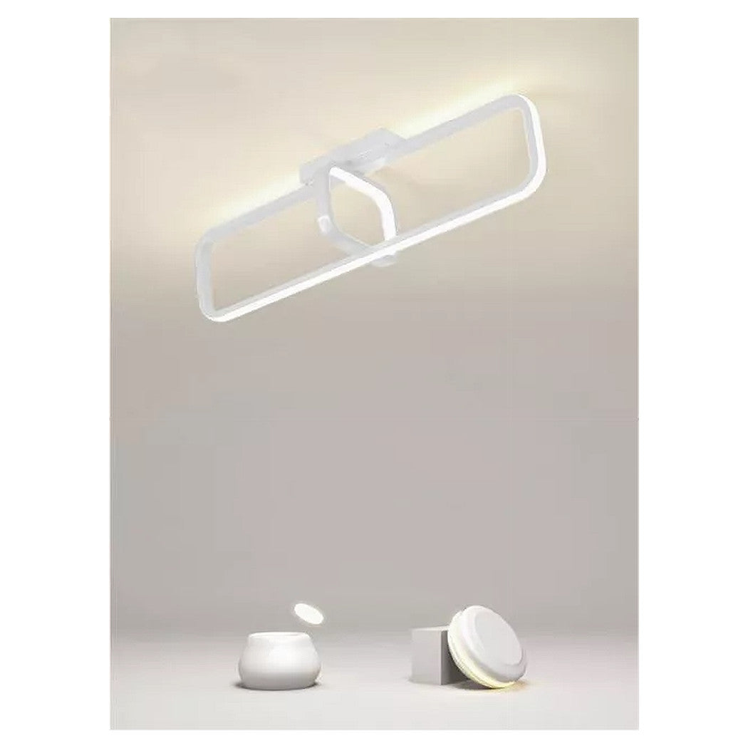 Trade Shop - Plafoniera Led 32 W Rettangolare Bianco Design Moderno Lampadario Soffitto 50217         