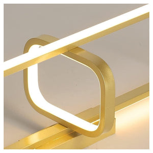 Trade Shop - Plafoniera Led 32 W Rettangolare Oro Design Moderno Lampadario A Soffitto 50224         