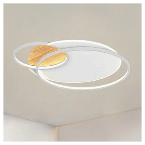 Trade Shop - Plafoniera Led 38w Cerchi Bianco Lampadario Soffitto Moderno Luce Naturale 70838         