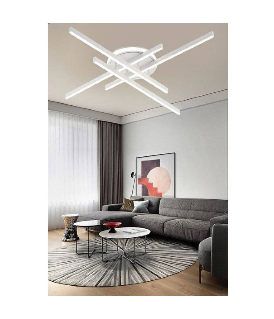 Plafoniera Led 45 W Bianca Da Soffitto Lampadario Luce 6500k 4000k 3000k Pn-21b         