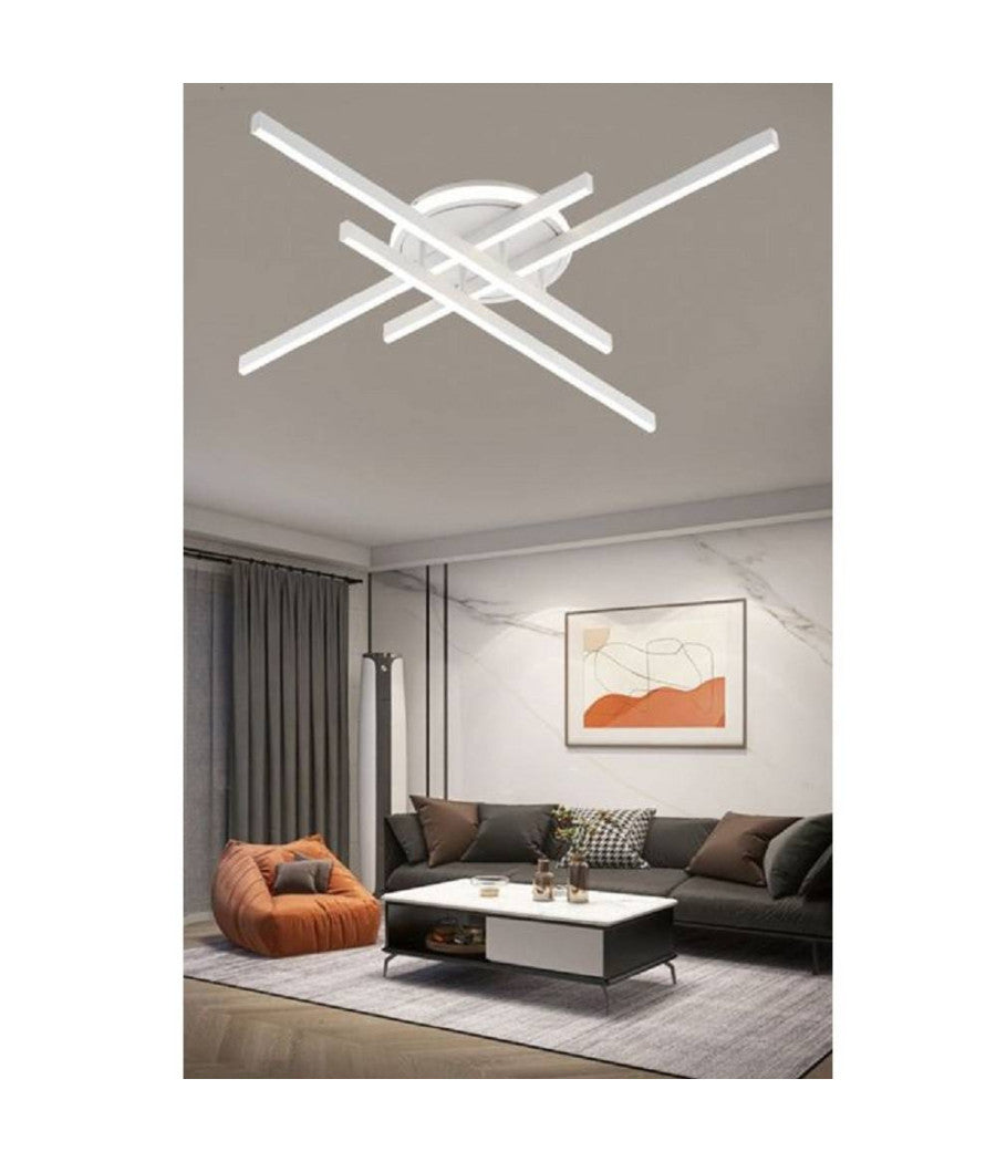 Plafoniera Led 45 W Bianca Da Soffitto Lampadario Luce 6500k 4000k 3000k Pn-21b  -bianco Freddo      -