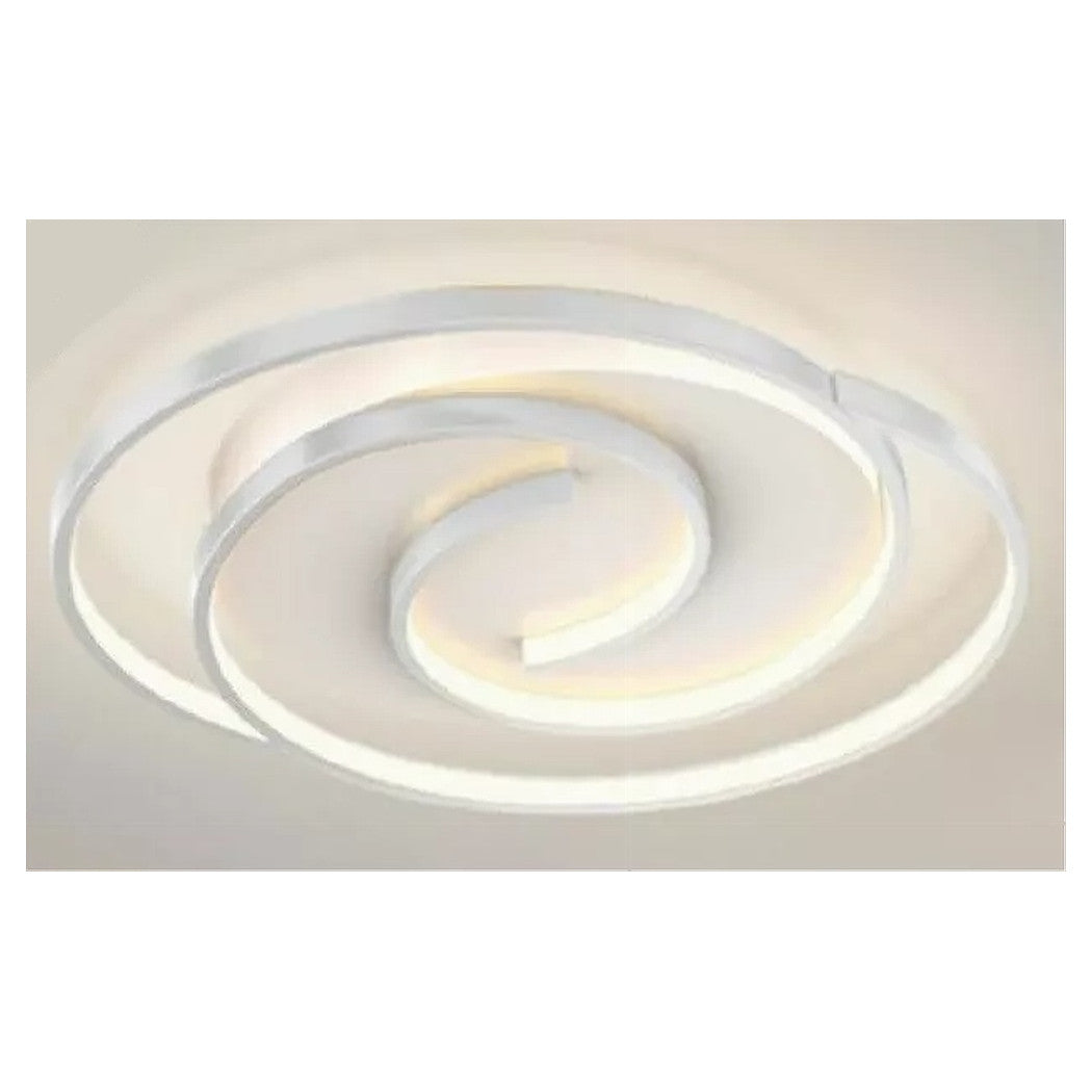 Trade Shop - Plafoniera Led 45w Cerchio Spirale Vortice Bianco Lampadario Soffitto Luce 4000k 70593         