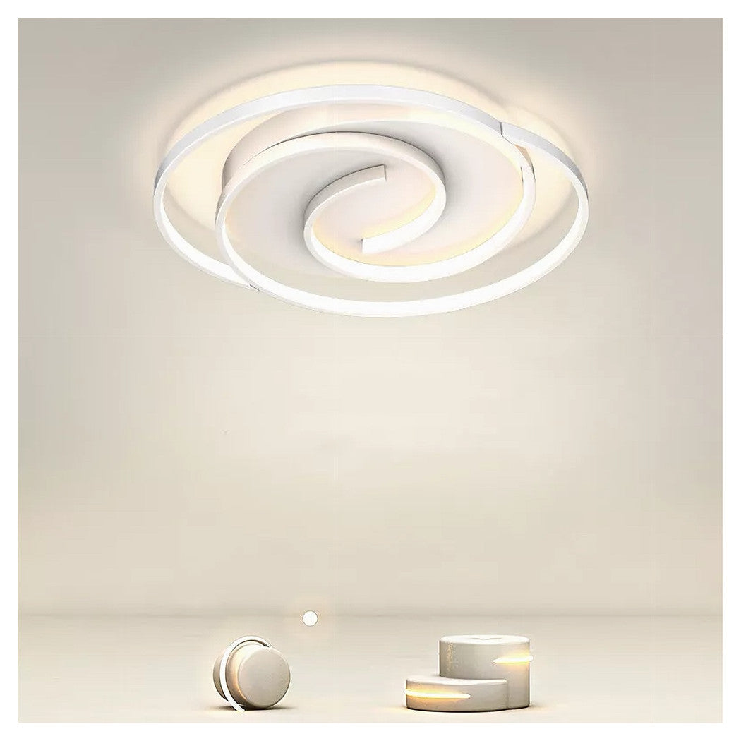 Trade Shop - Plafoniera Led 45w Cerchio Spirale Vortice Bianco Lampadario Soffitto Luce 4000k 70593         