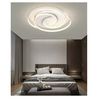 Trade Shop - Plafoniera Led 45w Cerchio Spirale Vortice Bianco Lampadario Soffitto Luce 4000k 70593         