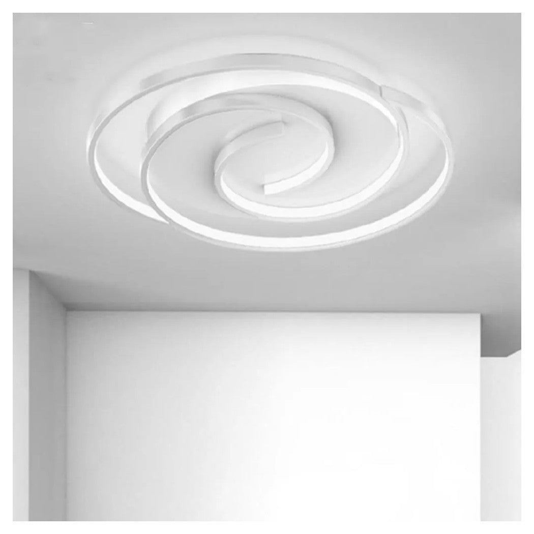 Trade Shop - Plafoniera Led 45w Cerchio Spirale Vortice Bianco Lampadario Soffitto Luce 6500k 70609         