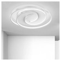 Trade Shop - Plafoniera Led 45w Cerchio Spirale Vortice Bianco Lampadario Soffitto Luce 6500k 70609         