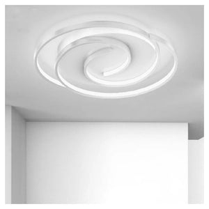 Trade Shop - Plafoniera Led 45w Cerchio Spirale Vortice Bianco Lampadario Soffitto Luce 6500k 70609         