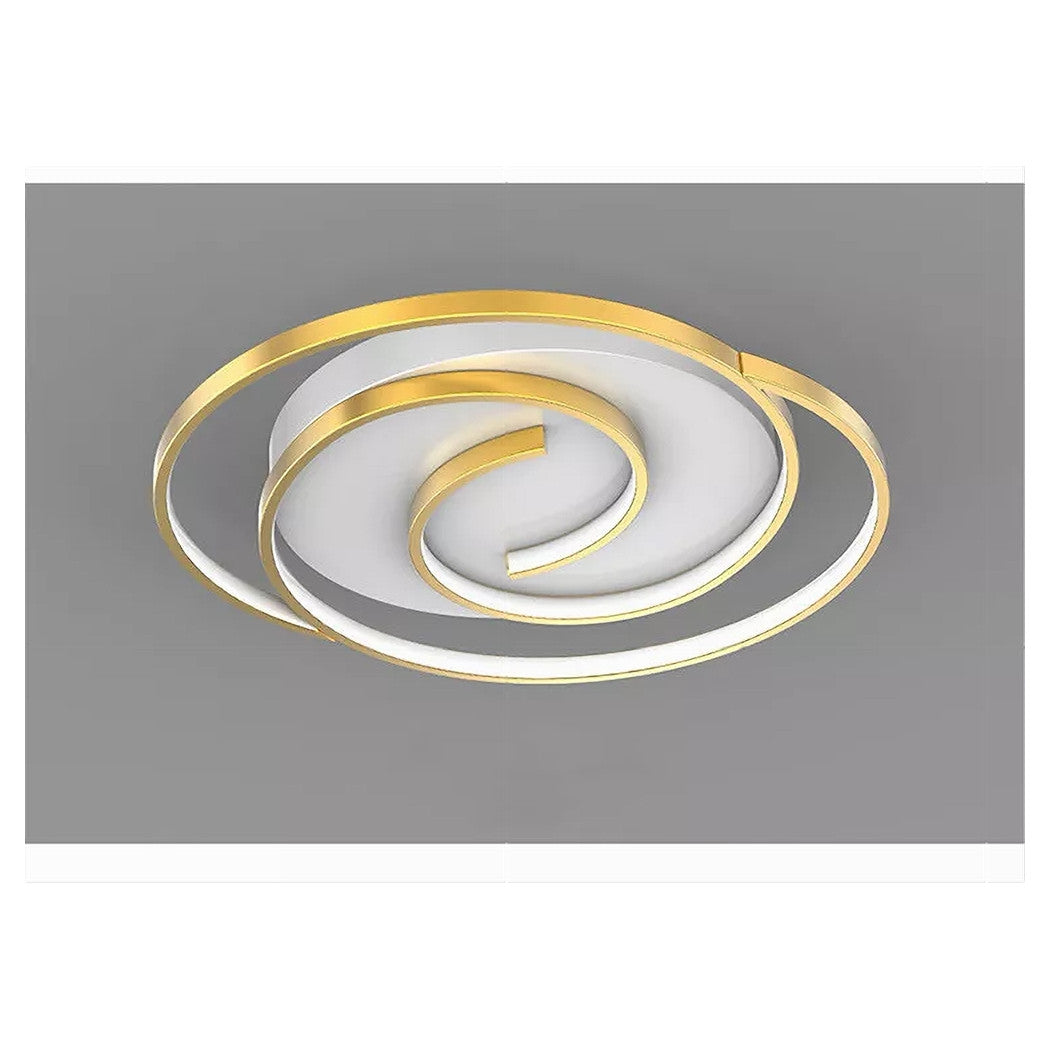 Trade Shop - Plafoniera Led 45w Cerchio Spirale Vortice Oro Lampadario Soffitto Luce 4000k 70630         