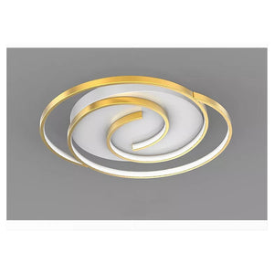 Trade Shop - Plafoniera Led 45w Cerchio Spirale Vortice Oro Lampadario Soffitto Luce 4000k 70630         