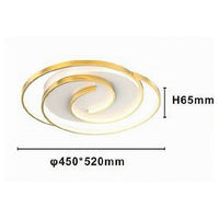 Trade Shop - Plafoniera Led 45w Cerchio Spirale Vortice Oro Lampadario Soffitto Luce 4000k 70630         