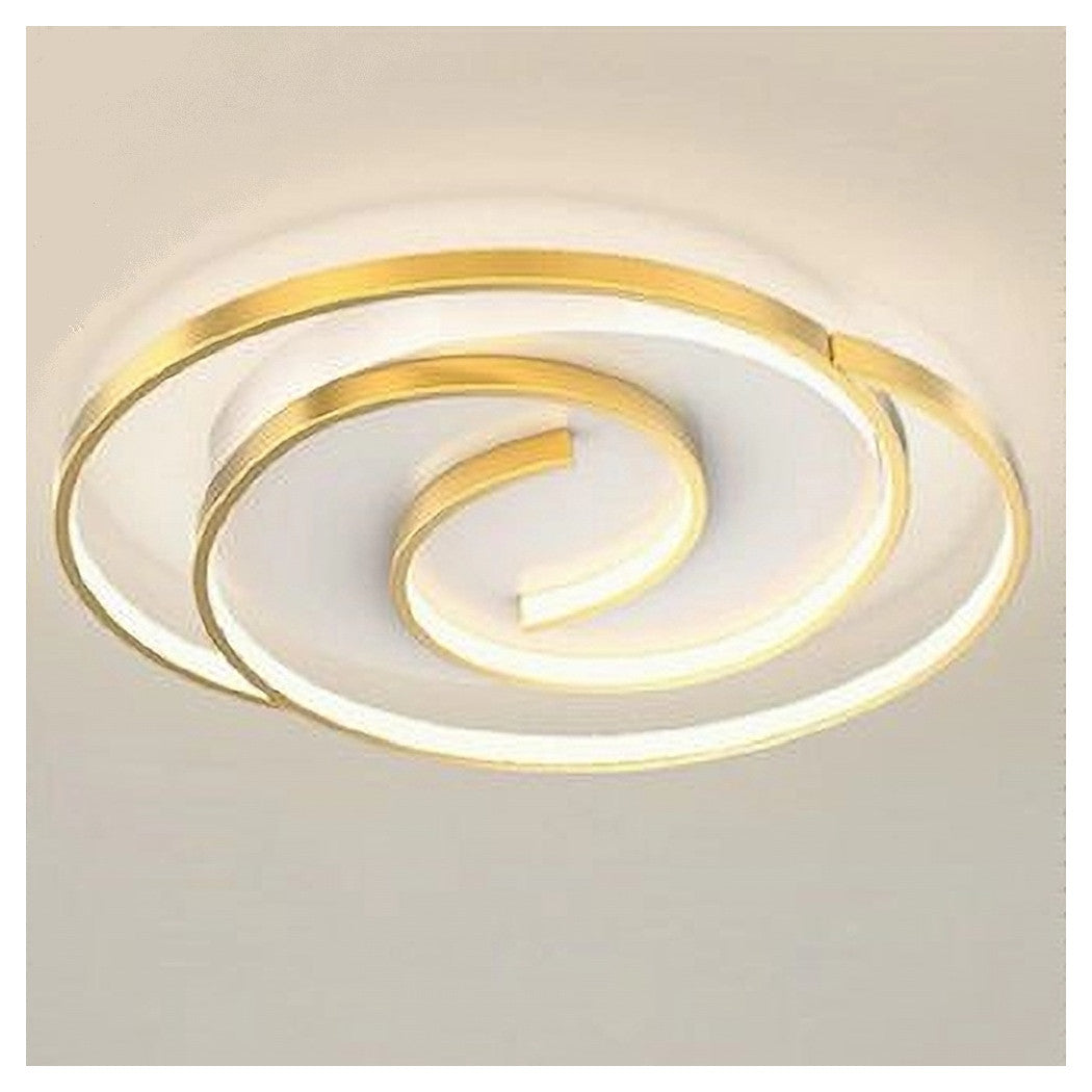 Trade Shop - Plafoniera Led 45w Cerchio Spirale Vortice Oro Lampadario Soffitto Luce 4000k 70630         