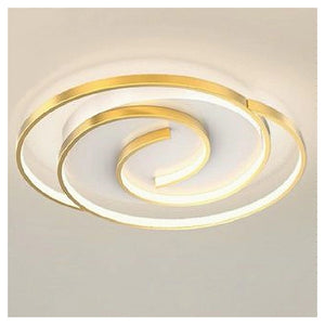 Trade Shop - Plafoniera Led 45w Cerchio Spirale Vortice Oro Lampadario Soffitto Luce 4000k 70630         