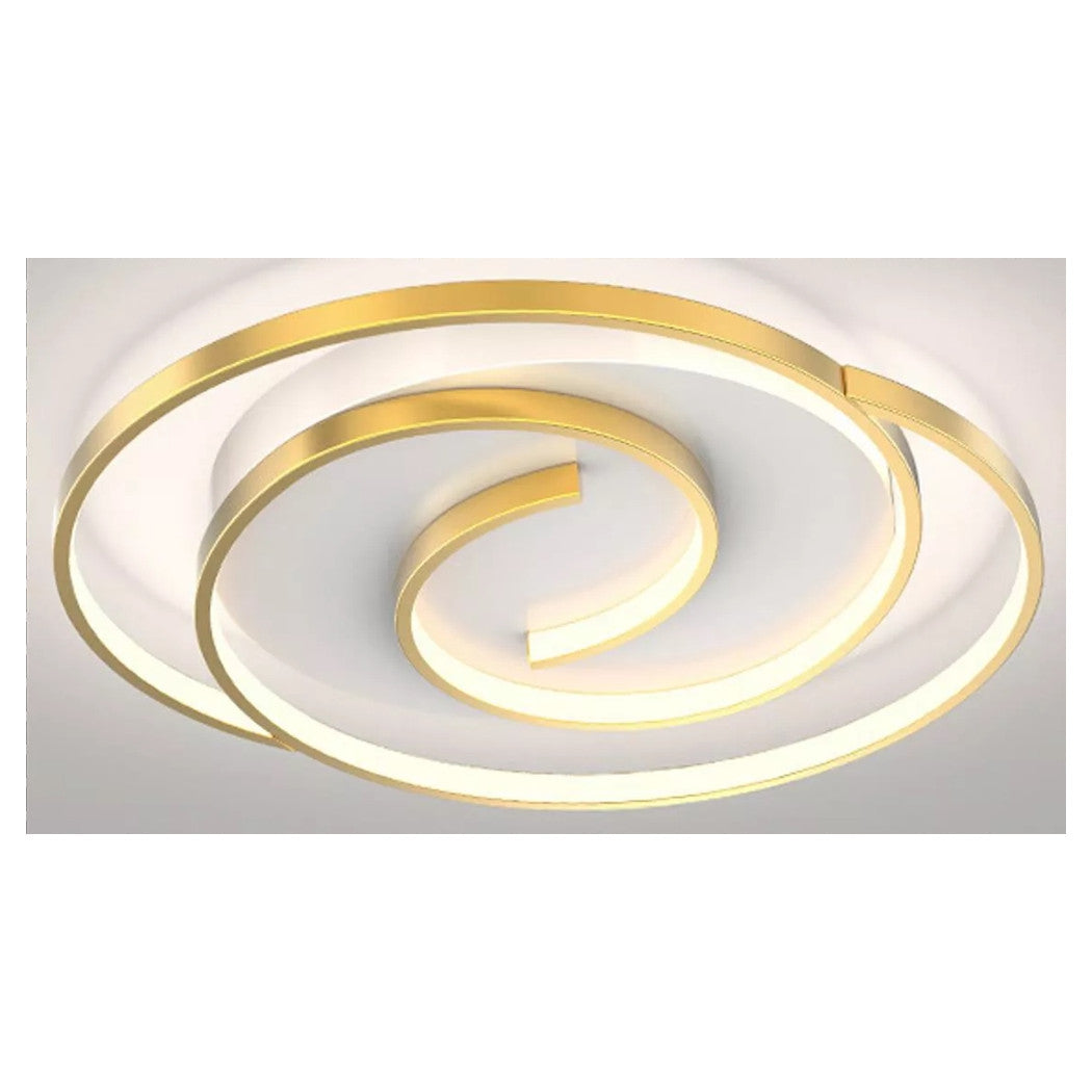 Trade Shop - Plafoniera Led 45w Cerchio Spirale Vortice Oro Lampadario Soffitto Luce 4000k 70630         