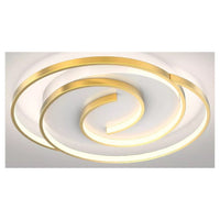 Trade Shop - Plafoniera Led 45w Cerchio Spirale Vortice Oro Lampadario Soffitto Luce 4000k 70630         