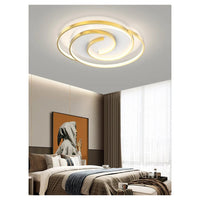 Trade Shop - Plafoniera Led 45w Cerchio Spirale Vortice Oro Lampadario Soffitto Luce 4000k 70630         