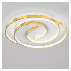 Trade Shop - Plafoniera Led 45w Cerchio Spirale Vortice Oro Lampadario Soffitto Luce 6500k 70647         