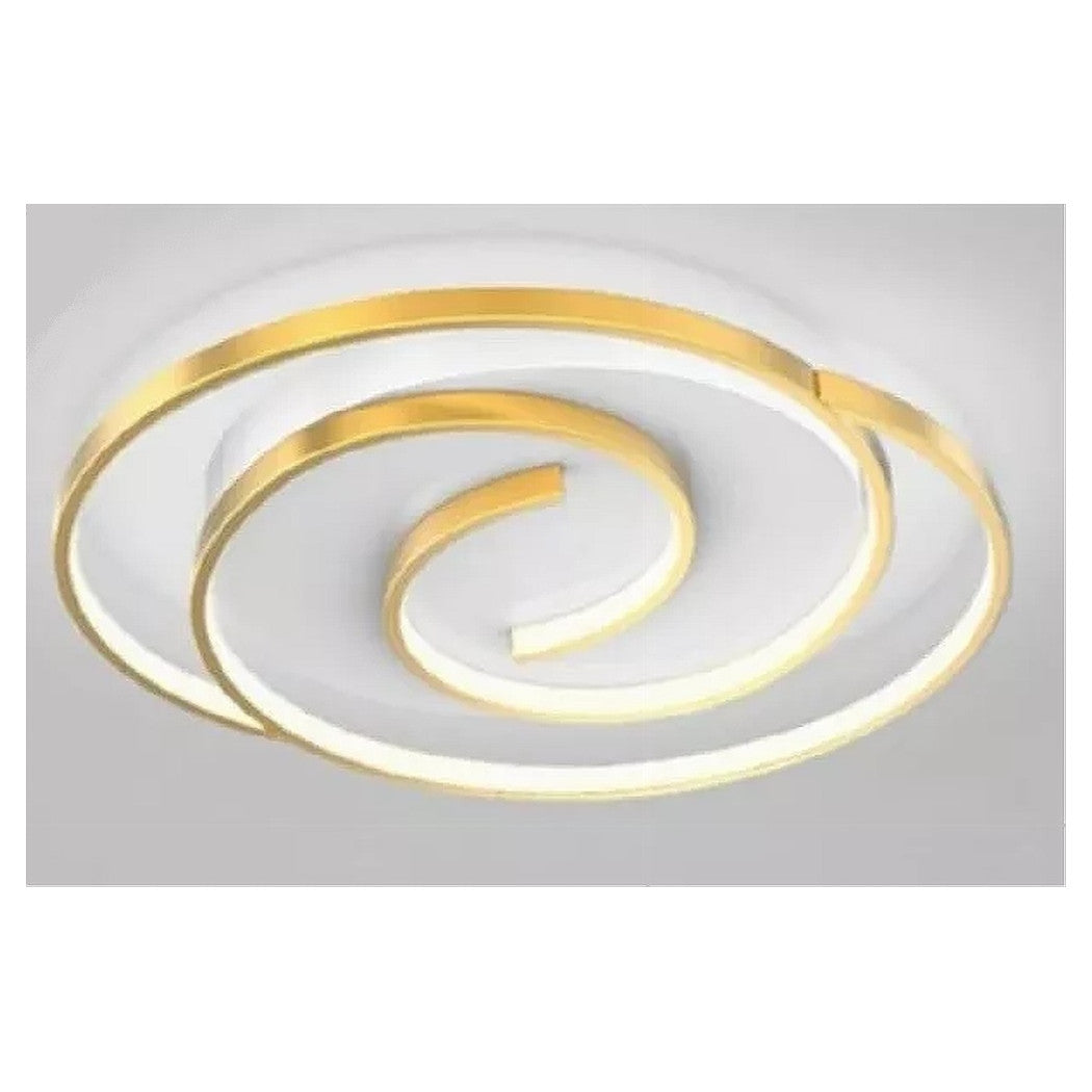 Trade Shop - Plafoniera Led 45w Cerchio Spirale Vortice Oro Lampadario Soffitto Luce 6500k 70647         