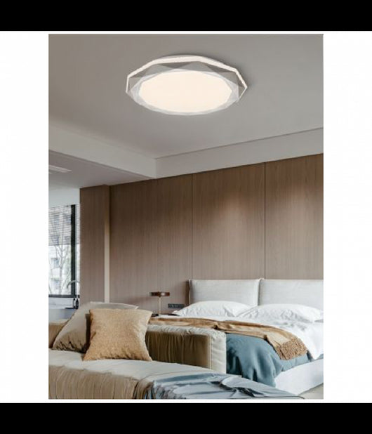 Plafoniera Led 46w Dimmerabile Con Superfice Sfaccettata Luce 6500k 4000k  -bianco Naturale      -