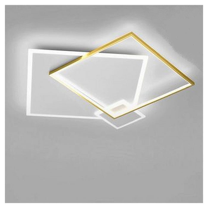 Trade Shop - Plafoniera Led 46watt Quadrato Oro Moderno Lampadario Soffitto Luce Bianco 71486         