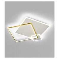 Trade Shop - Plafoniera Led 46watt Quadrato Oro Moderno Lampadario Soffitto Luce Bianco 71486         