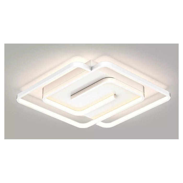 Trade Shop - Plafoniera Led 48w Quadrata Spirale Vortice Bianco Lampadario Soffitto Luce 4000k 70616         