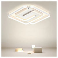 Trade Shop - Plafoniera Led 48w Quadrata Spirale Vortice Bianco Lampadario Soffitto Luce 4000k 70616         