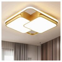 Trade Shop - Plafoniera Led 48w Quadrato Oro Moderno Lampadario Soffitto Luce Naturale 71455         