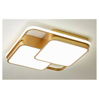 Trade Shop - Plafoniera Led 48w Quadrato Oro Moderno Lampadario Soffitto Luce Naturale 71455         