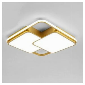 Trade Shop - Plafoniera Led 48watt Quadrato Oro Moderno Lampadario Soffitto Luce Fredda 71462         