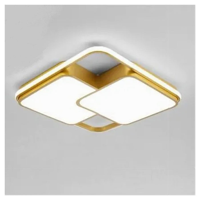 Trade Shop - Plafoniera Led 48watt Quadrato Oro Moderno Lampadario Soffitto Luce Fredda 71462         