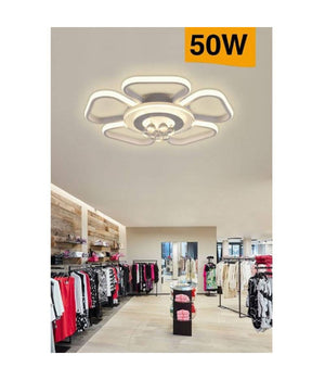 Plafoniera Led 50w Forma Fiore Con Pendenti Moderna Luce 6500k 3000k 4000k C42-b         