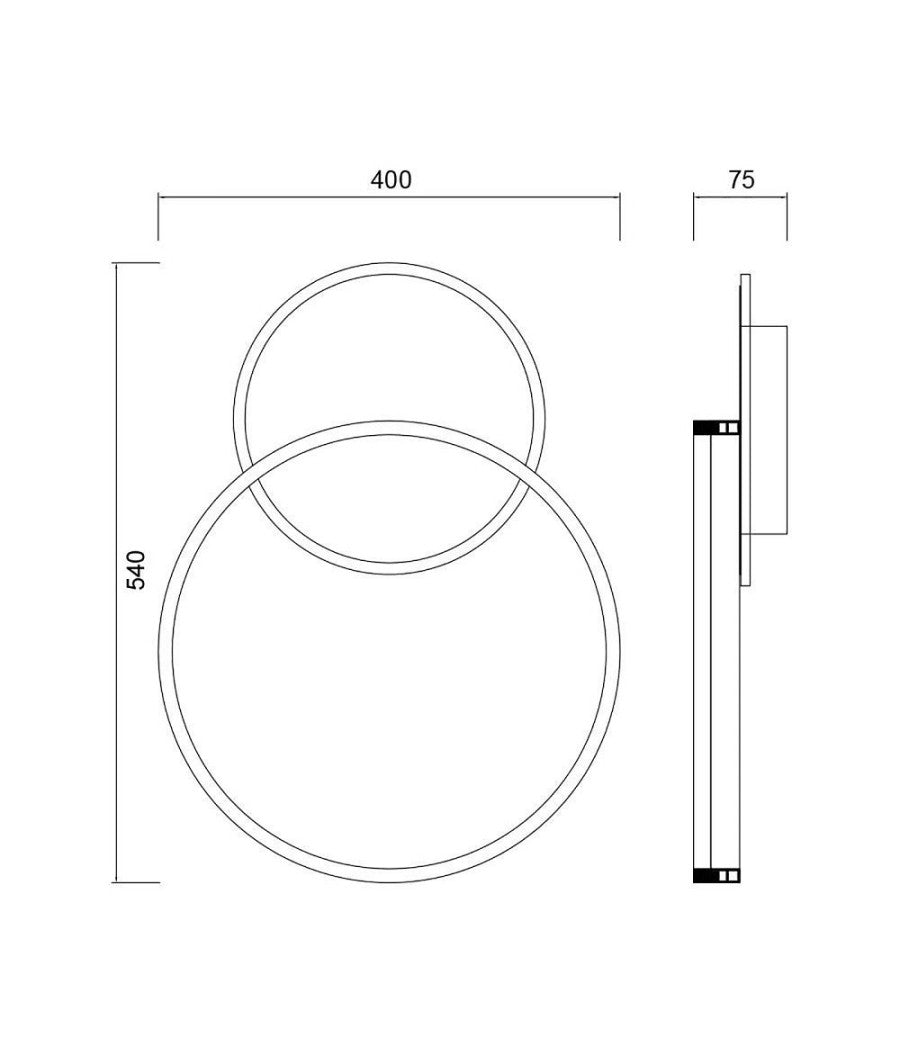 Plafoniera Led 51 W Cct Da 3000k A 6500k Dimmerabile Cerchi Luce Soffitto Parete         