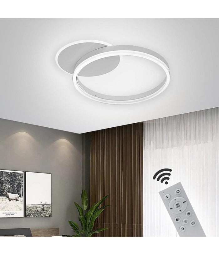 Plafoniera Led 51 W Cct Da 3000k A 6500k Dimmerabile Cerchi Luce Soffitto Parete         