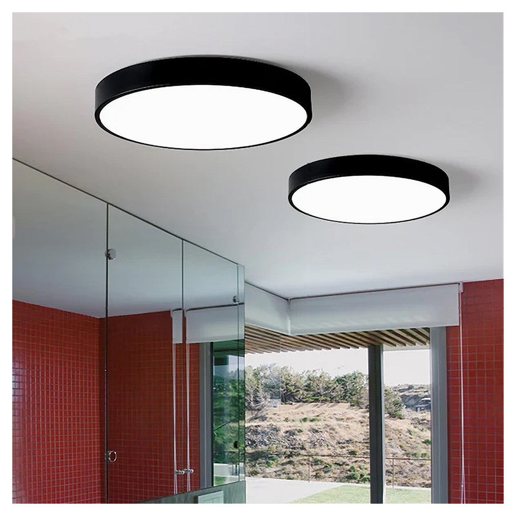 Trade Shop - Plafoniera Led 70w Rotonda Lampada Da Soffitto Nero Lampadario Luce Fredda 02591         