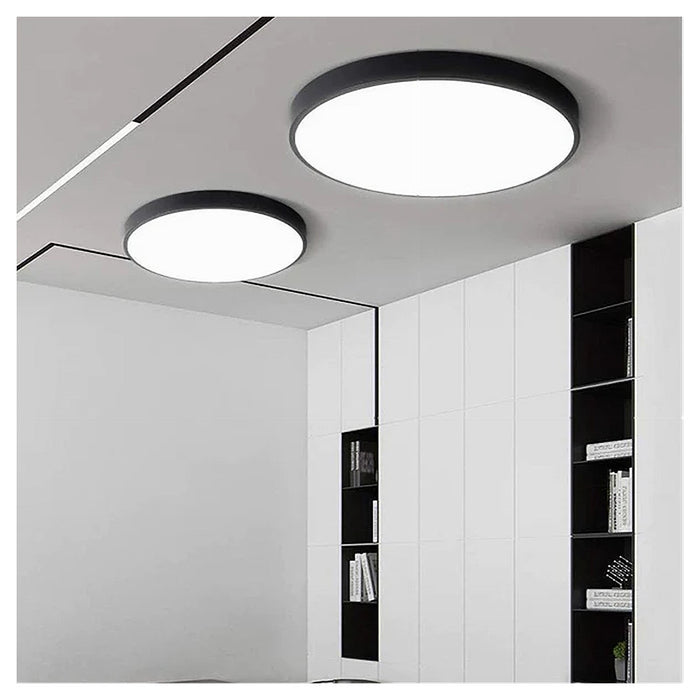 Trade Shop - Plafoniera Led 70w Rotonda Lampada Da Soffitto Nero Lampadario Luce Fredda 02591         