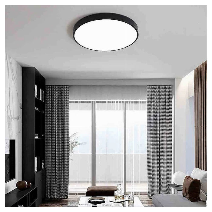 Trade Shop - Plafoniera Led 70w Rotonda Lampada Da Soffitto Nero Lampadario Luce Fredda 02591         