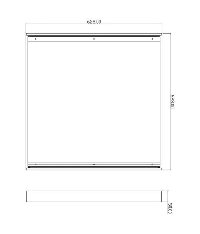 Plafoniera Led 94w Luce Rgb+3000k Rgbw 24v Cromoterapia Lampada Soffitto 62x62cm         