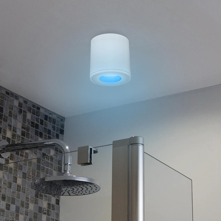 Plafoniera faretto TONDO lampada soffitto LED GU10 6W luce bagno sensoriale IP65 230V COLORE BIANCO RGBW+3000K