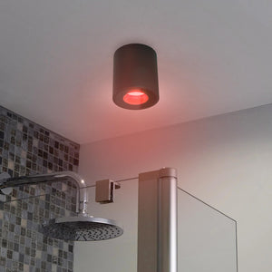 Plafoniera faretto TONDO lampada soffitto LED GU10 6W luce bagno sensoriale IP65 230V COLORE NERO RGBW+3000K