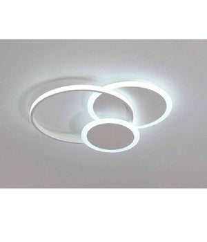 Plafoniera Led Design Moderno 3 Cerchi 37 Watt Luce Fredda Naturale Calda C32         