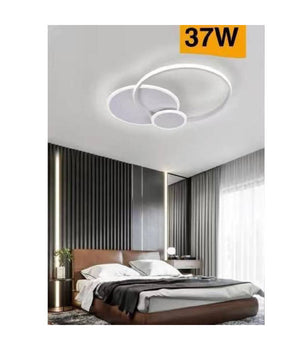 Plafoniera Led Design Moderno 3 Cerchi 37 Watt Luce Fredda Naturale Calda C32         