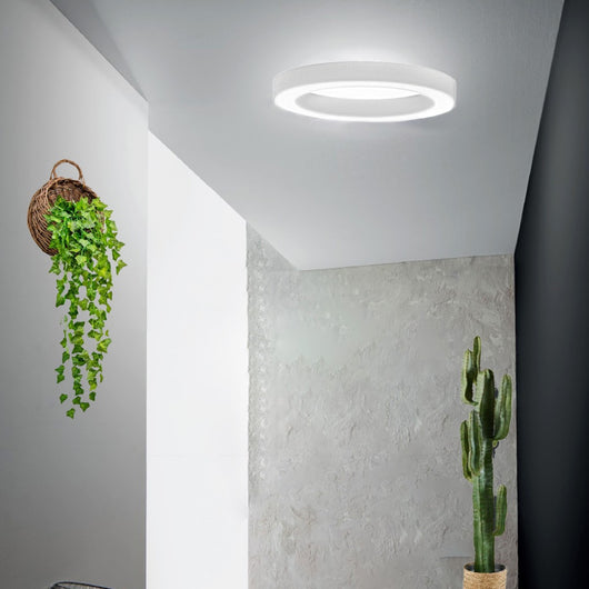 Plafoniera led gea luce flor pg bianco 4300lm 3000°k lampada soffitto moderna