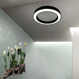 Plafoniera led gea luce flor pm nero 3500lm 3000°k lampada soffitto parete moderna