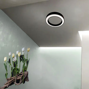 Plafoniera led gea luce flor pp nero 2100lm 3000°k lampada soffitto parete moderna