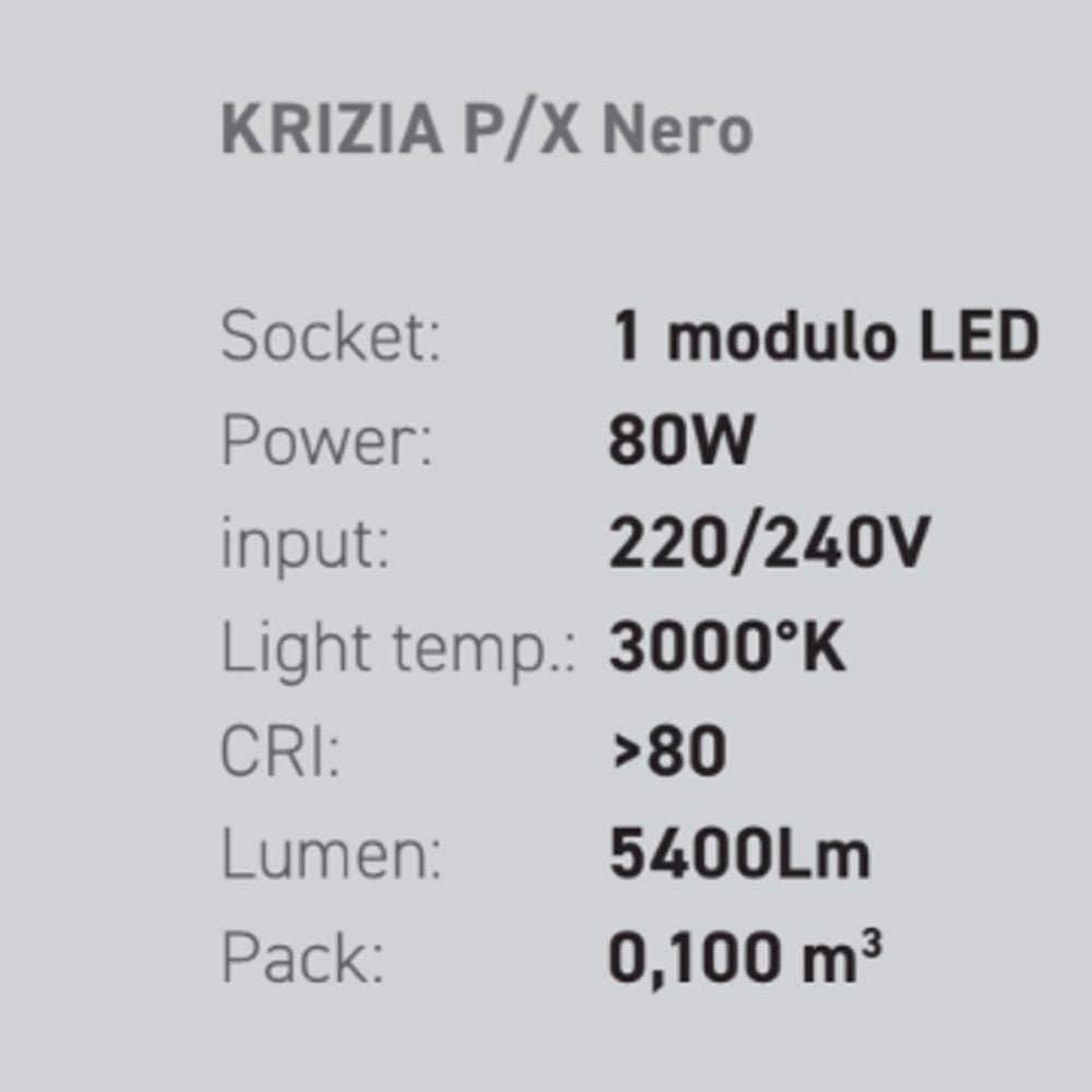 Plafoniera led gea luce krizia px n 80w 3000°k alluminio lampada soffitto