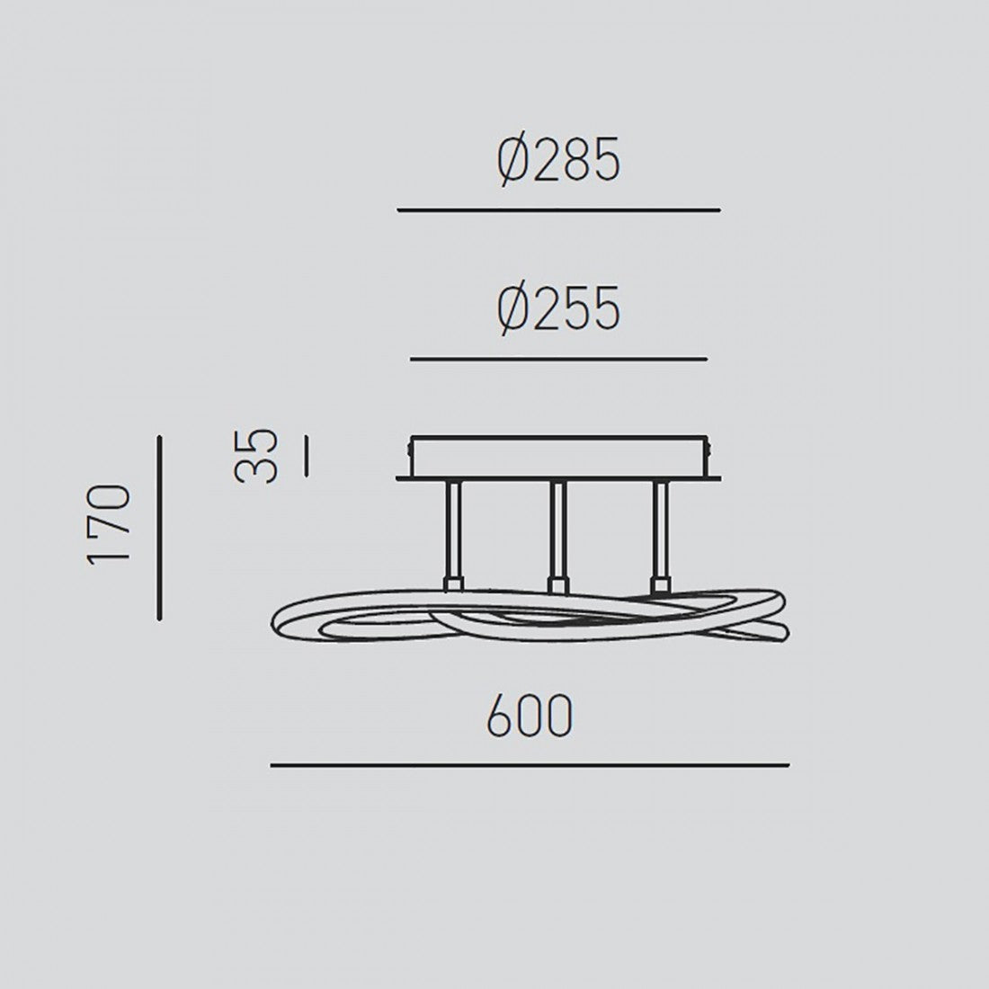 Plafoniera led gea luce yara pm n 40w led alluminio lampada soffitto moderna