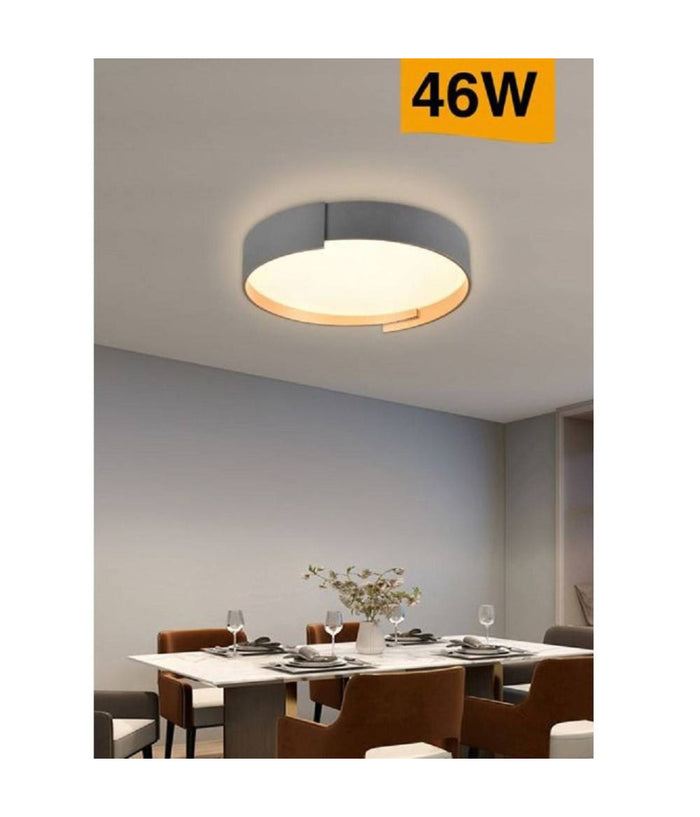 Plafoniera Led Grigio 46 W Moderno Soffitto Rotonda Luce 4000k 3000k 6500k C49-g  -bianco Caldo      -